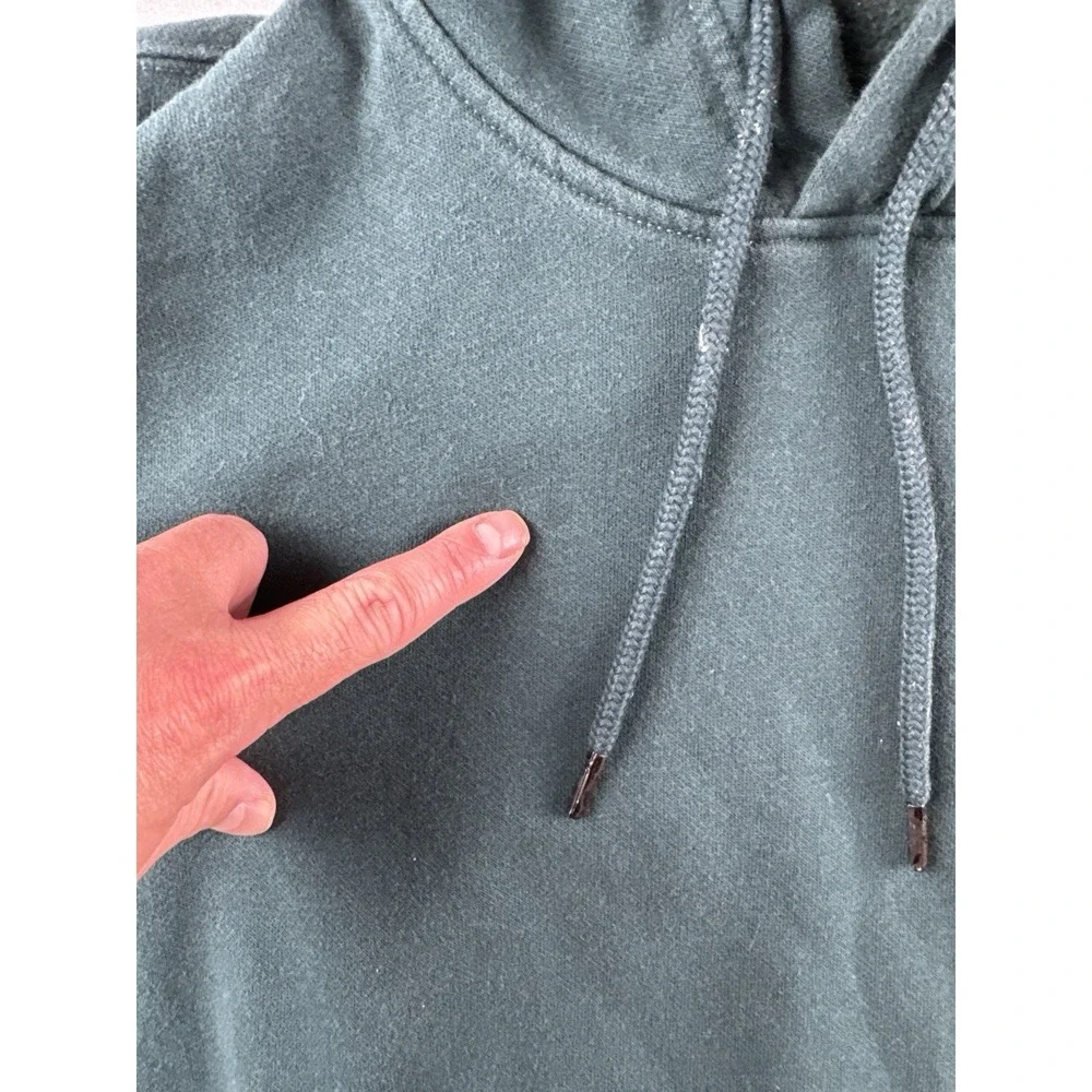 The North Face Box Logo Pullover Hoodie Green Mens Small Outdoor Streetwear